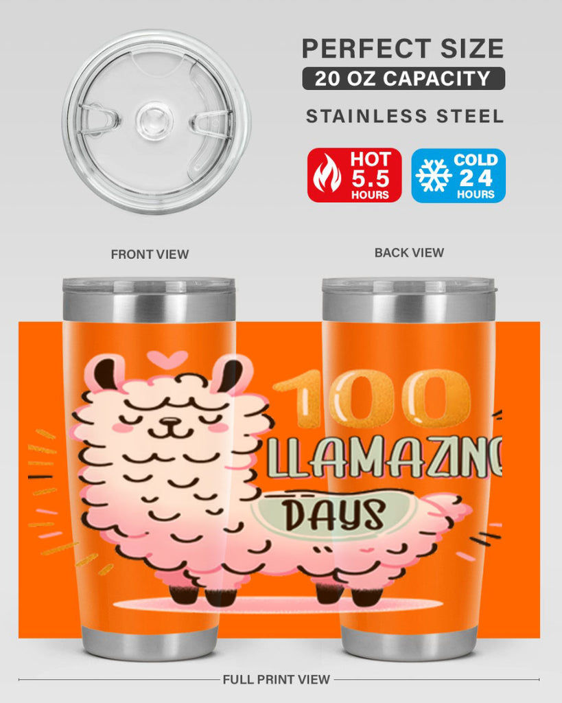 100th Day of School Llama 39#- 100 days of school- Tumbler