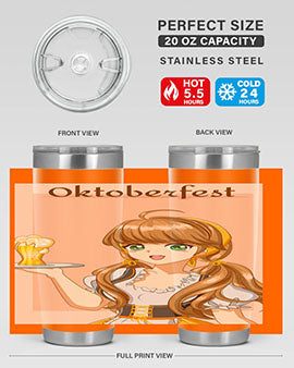 A beautiful girl with beer happy at celebrating the oktoberfest 87#- anime- Tumbler