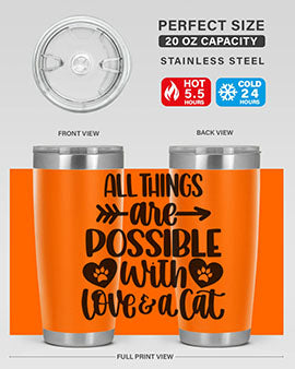 All Things Are Possible Style 75#- cat- Tumbler