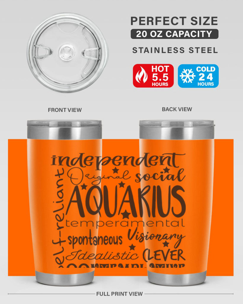 Aquarius 563#- zodiac- Tumbler