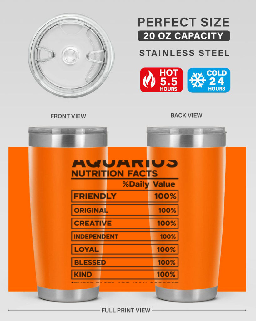 Aquarius Nutrition Facts 67#- zodiac- Tumbler