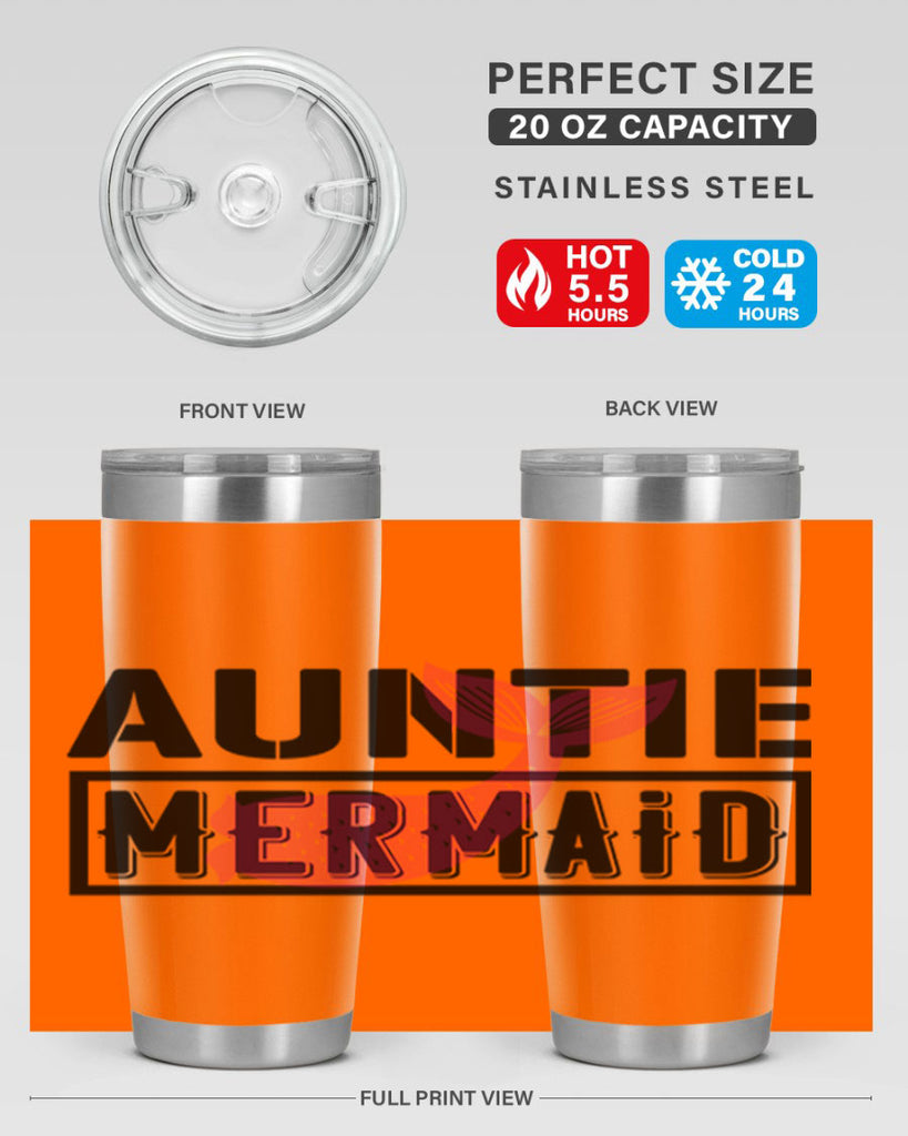 Auntie mermaid 18#- mermaid- Tumbler