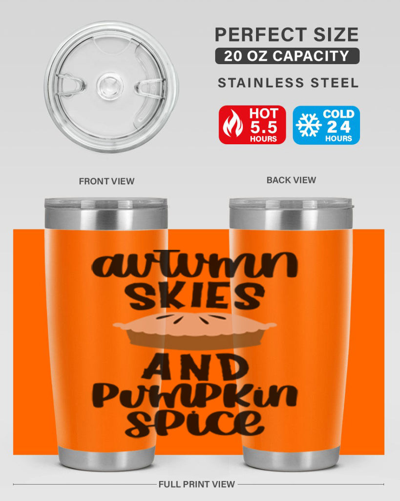 Autumn Skies And Pumpkin Spice 477#- fall- Tumbler