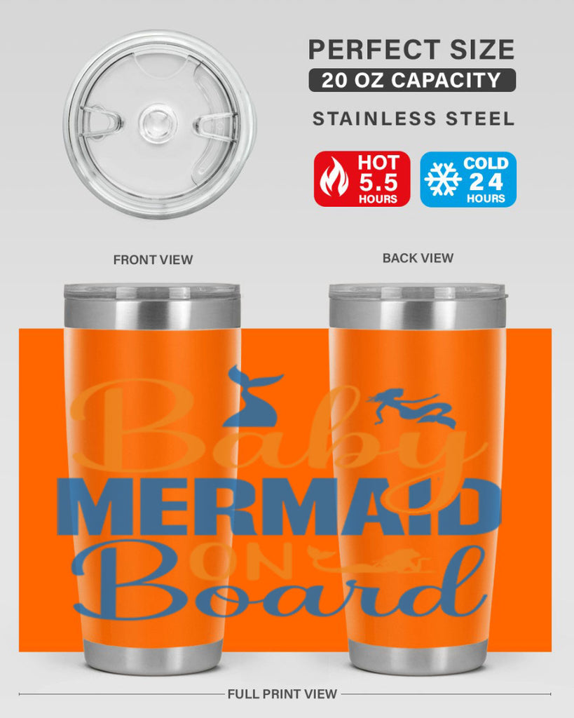 Baby Mermaid on Board 28#- mermaid- Tumbler