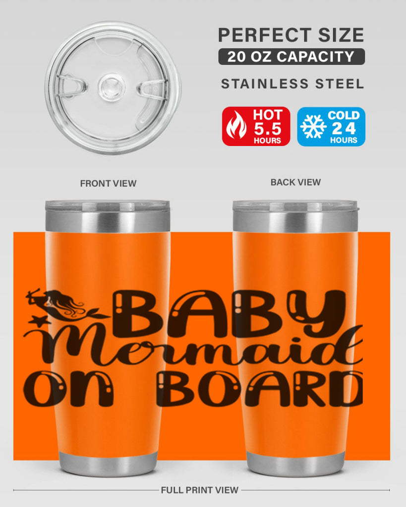 Baby Mermaid on Board 35#- mermaid- Tumbler