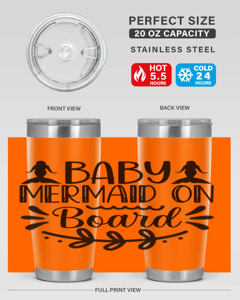 Baby mermaid on board 30#- mermaid- Tumbler