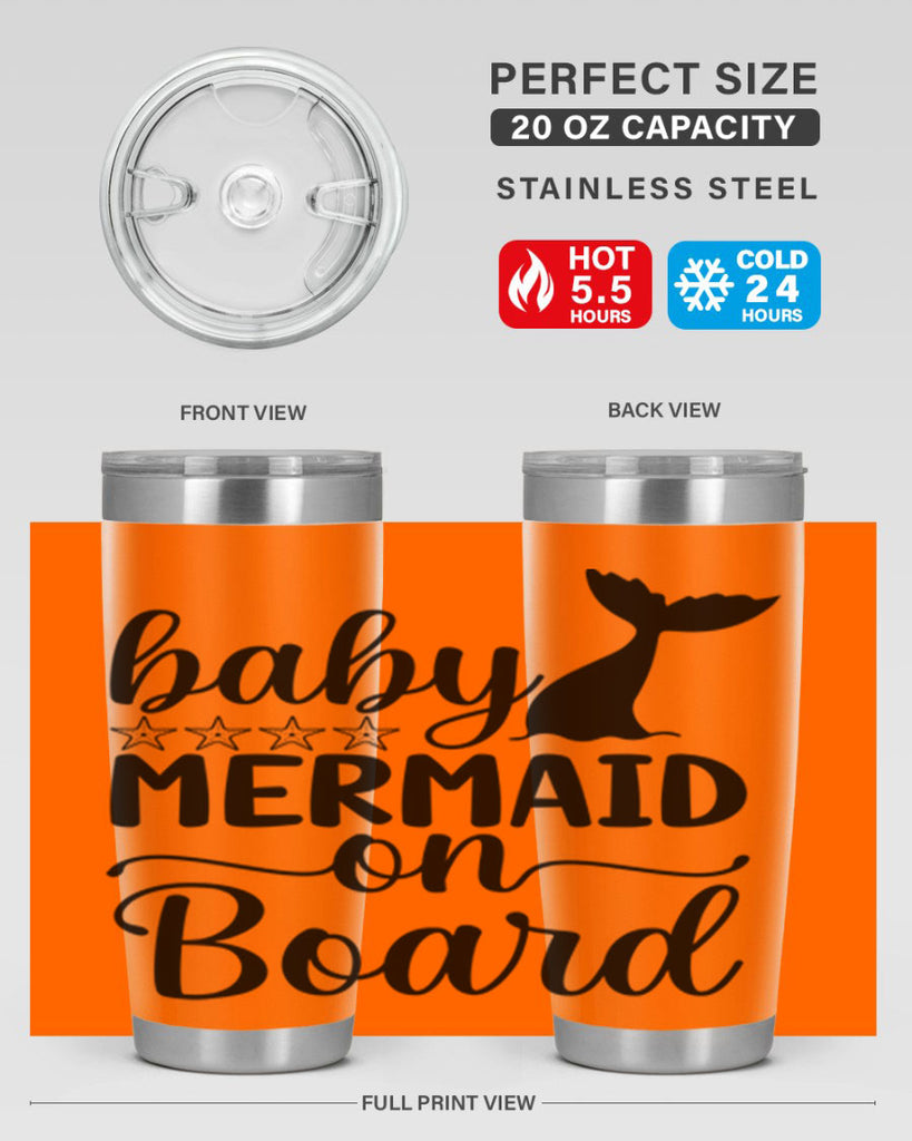 Baby mermaid on board 36#- mermaid- Tumbler