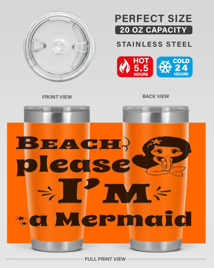 Beach please Im a Mermaid 60#- mermaid- Tumbler