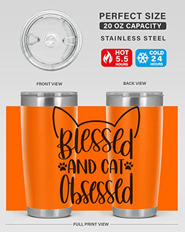 Blessed And Cat Obsessed Style 79#- cat- Tumbler