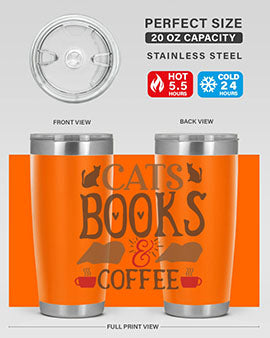 Cats Books Coffee Style 9#- cat- Tumbler