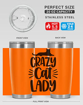 Crazy Cat Lady Style 92#- cat- Tumbler