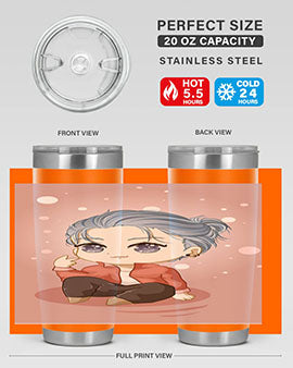 Cute little boy silver hair 78#- anime- Tumbler