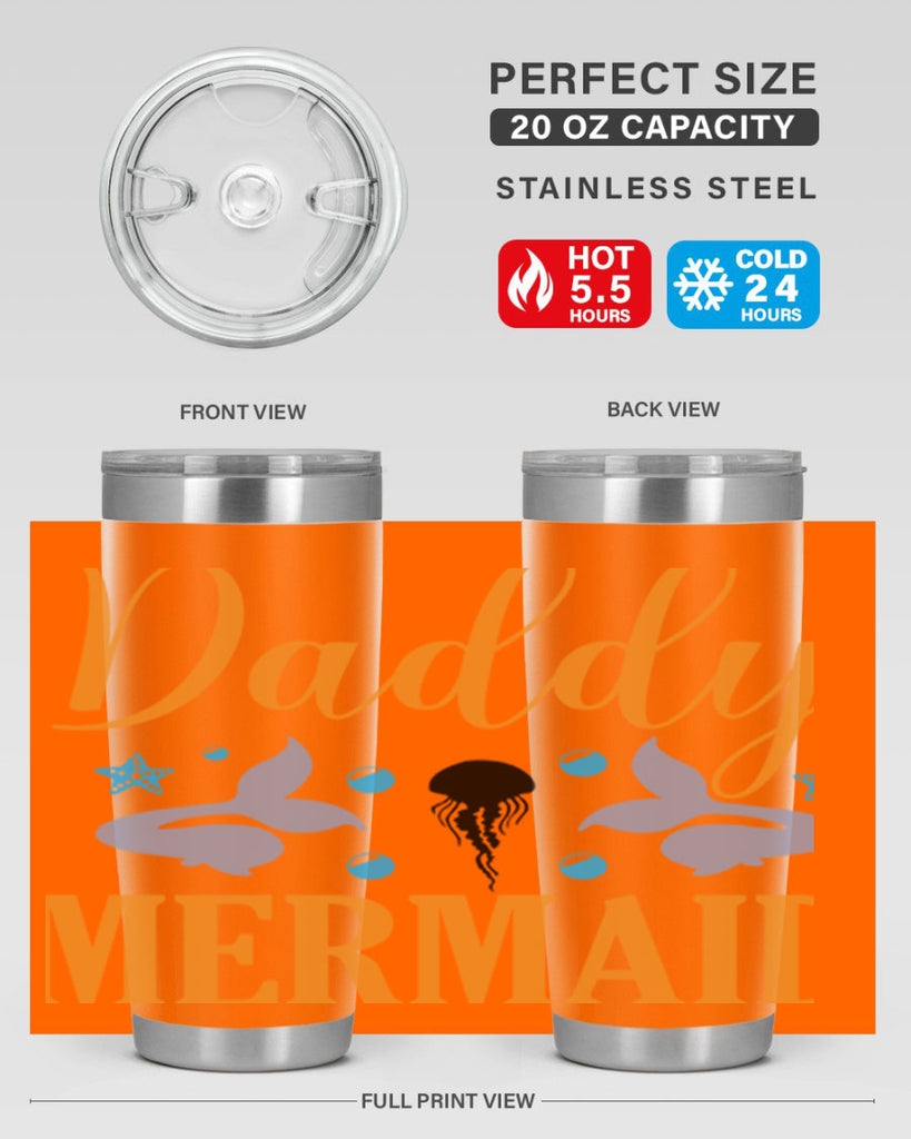 Daddy Mermaid Design 113#- mermaid- Tumbler