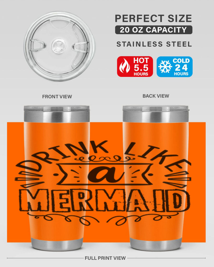 Drink like a mermaid 143#- mermaid- Tumbler