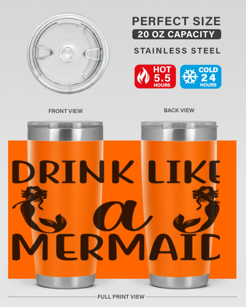 Drink like a mermaid 148#- mermaid- Tumbler