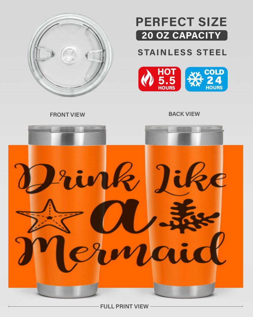 Drink like a mermaid 149#- mermaid- Tumbler