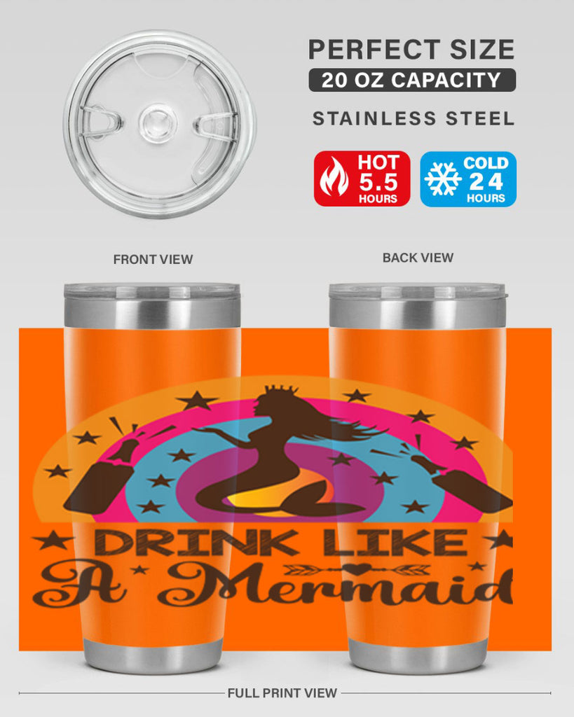 Drink like a mermaid 150#- mermaid- Tumbler