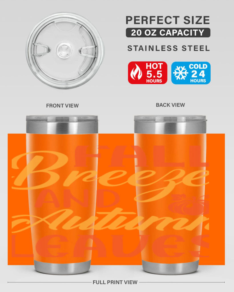 Fall Breeze and Autumn Leaves 92#- fall- Tumbler