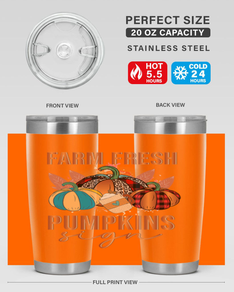 Farm Fresh Pumpkins Sign 175#- fall- Tumbler