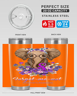 Forget me not Alzheimers Awareness Elephant Flower 150#- alzheimers- Tumbler