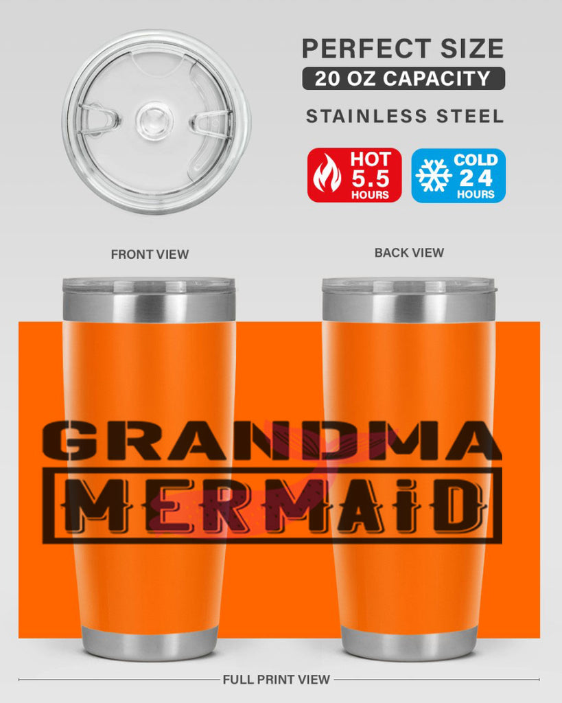 Grandma mermaid 203#- mermaid- Tumbler