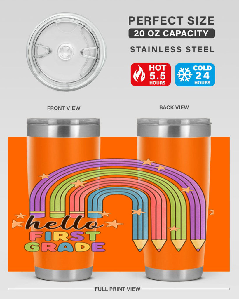 Hello 1st Grade Pencil Rainbow 14#- 1st grade- Tumbler