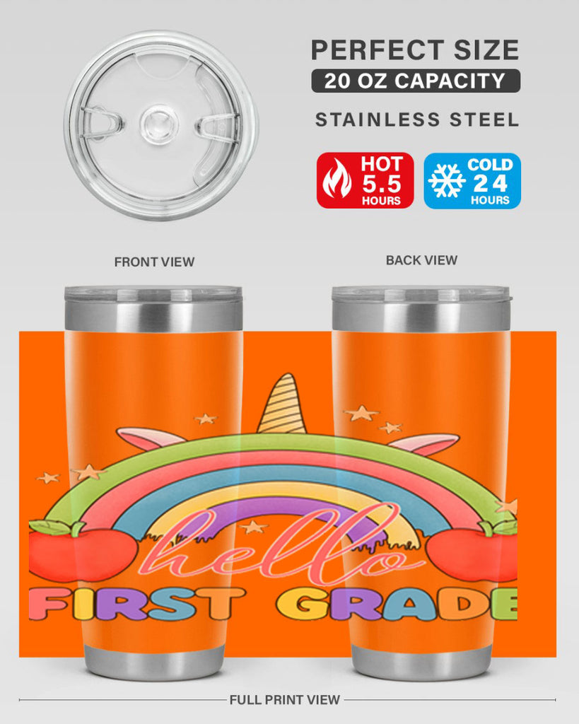 Hello 1st Grade Unicorn Rainbow 12#- 1st grade- Tumbler