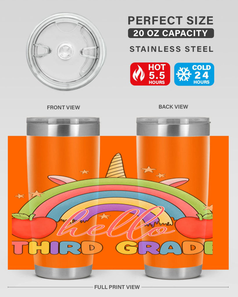 Hello 3rd Grade Unicorn Rainbow 13#- 3rd grade- Tumbler