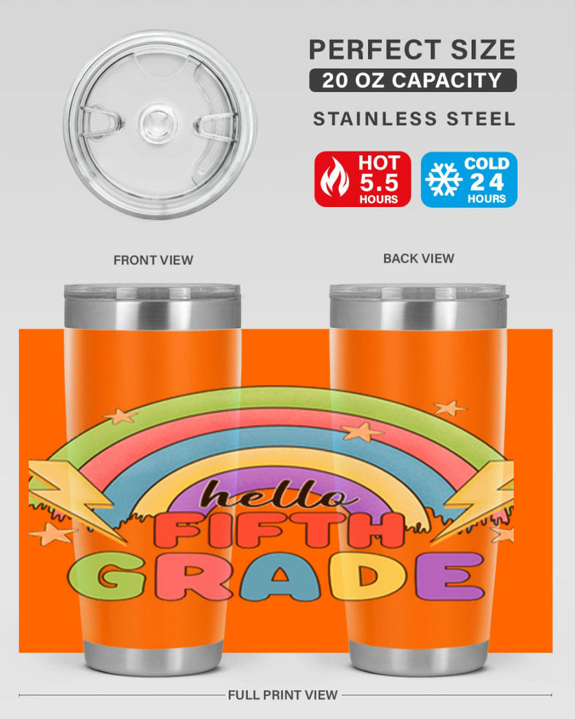 Hello 5th Grade Rainbow 14#- 5th grade- Tumbler