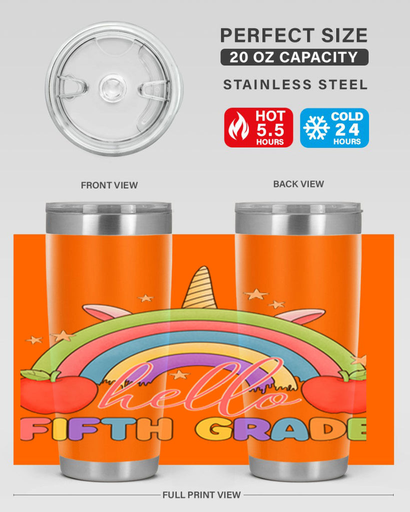 Hello 5th Grade Unicorn Rainbow 15#- 5th grade- Tumbler