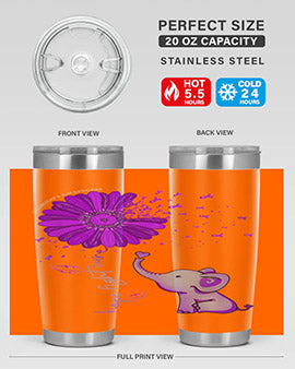 Hope Fight Cure Elephant Alzheimers Purple Ribbon 160#- alzheimers- Tumbler