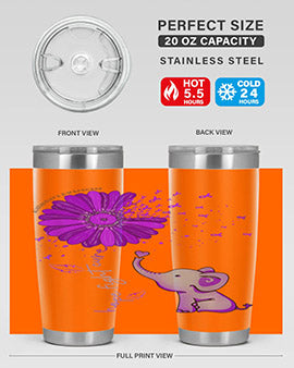 Hope Fight Cure Elephant Alzheimers Purple Ribbon 161#- alzheimers- Tumbler