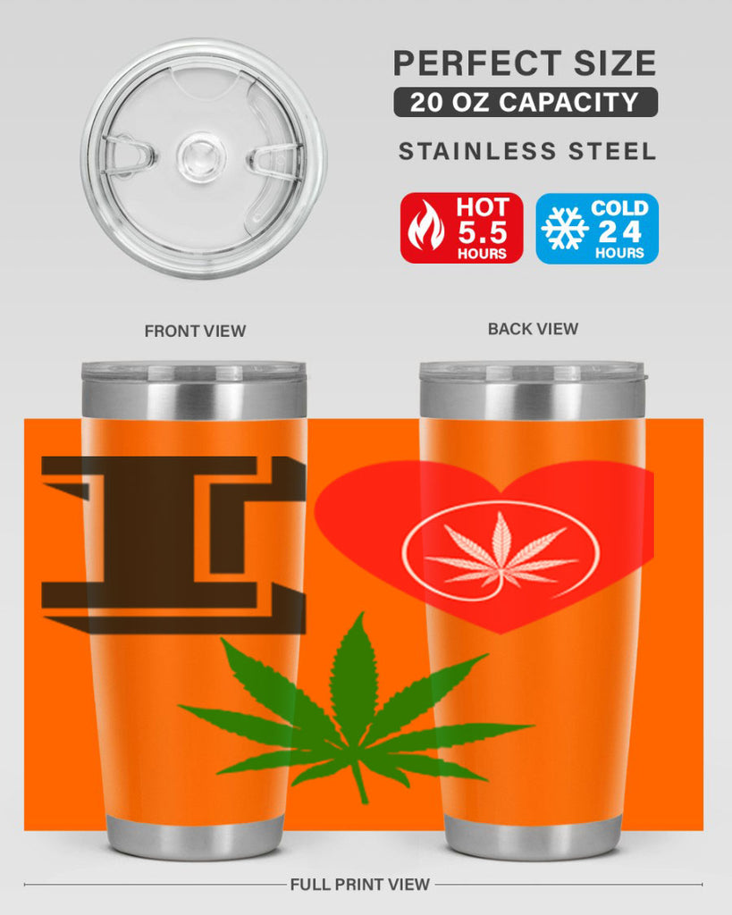 I love Cannabis heart 126#- marijuana- Tumbler