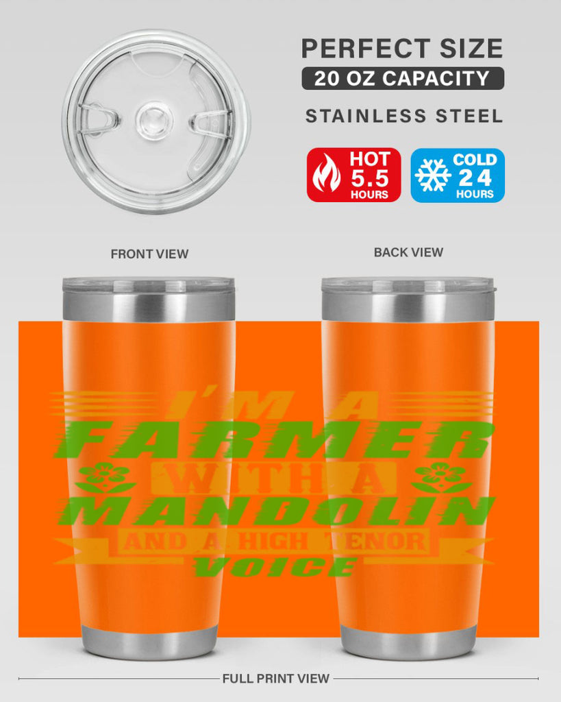 Im A Farmer With a mandolin 48#- farming and gardening- Tumbler