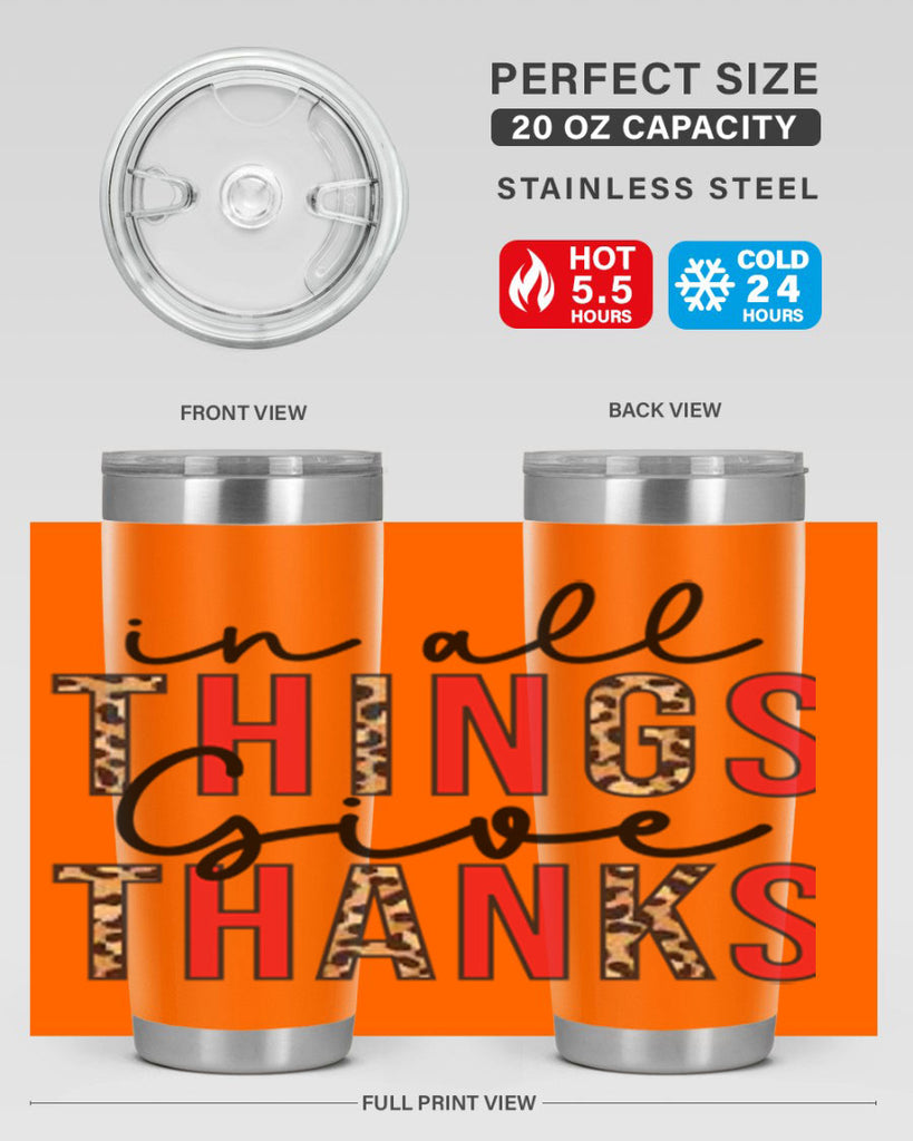 In all things give thanks 352#- fall- Tumbler