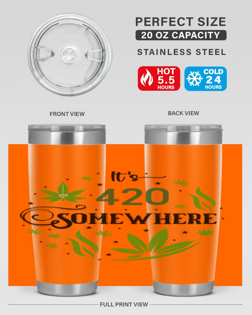 Its 420 Somewhere 156#- marijuana- Tumbler