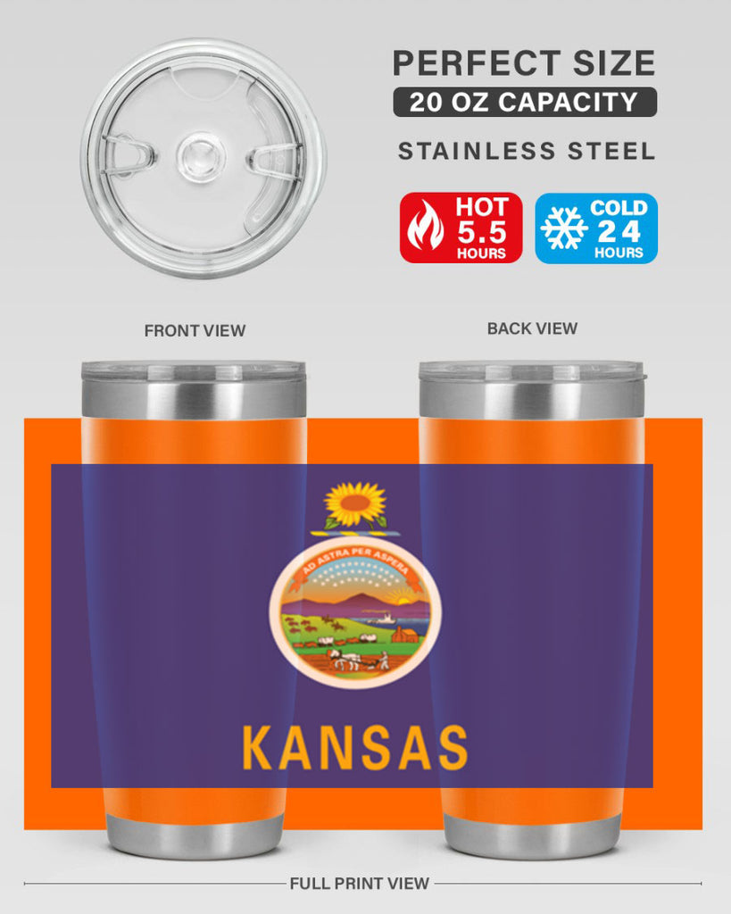 Kansas 36#- Us Flags- Tumbler