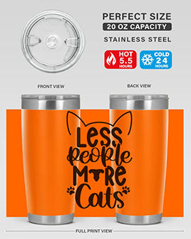 Less People More Cats Style 97#- cat- Tumbler