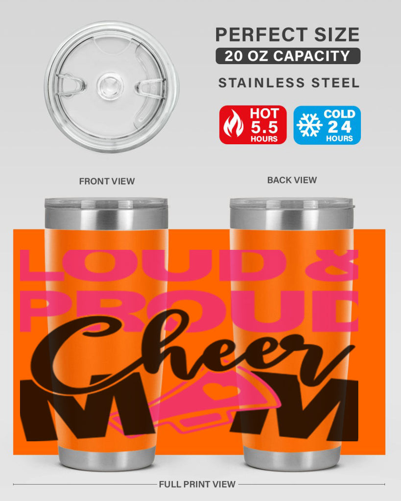 Loud Proud Cheer mom 765#- cheer- Tumbler