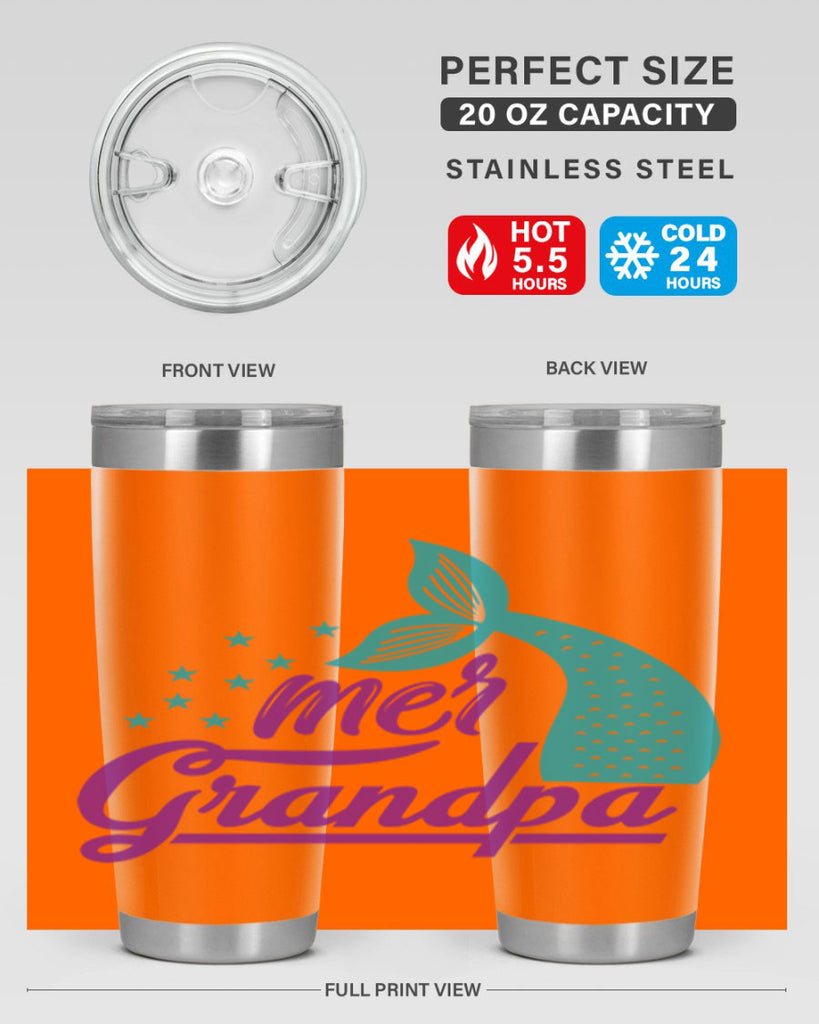 Mer Grandpa 329#- mermaid- Tumbler