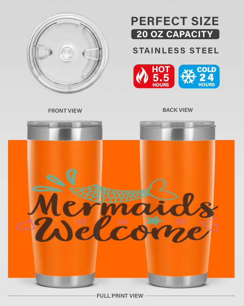 Mermaids Welcome 474#- mermaid- Tumbler