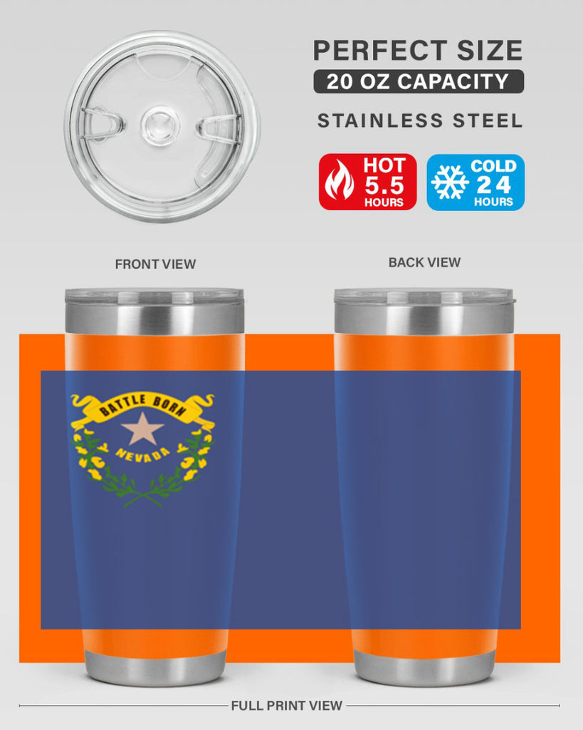 Nevada 24#- Us Flags- Tumbler