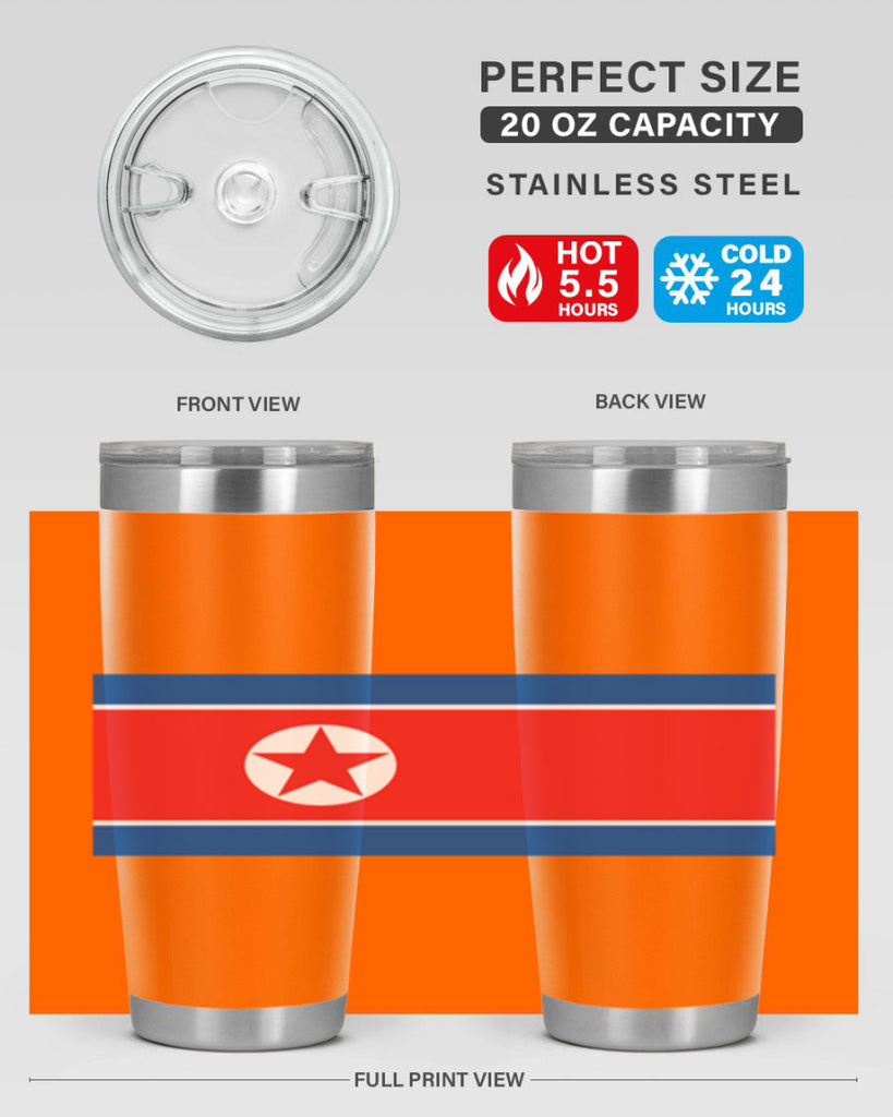 North Korea 70#- world flags- Tumbler