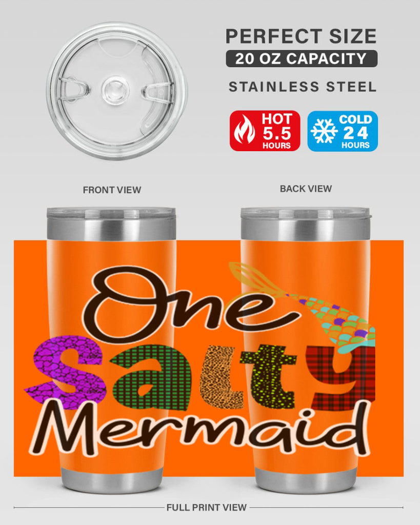 One Salty Mermaid 526#- mermaid- Tumbler