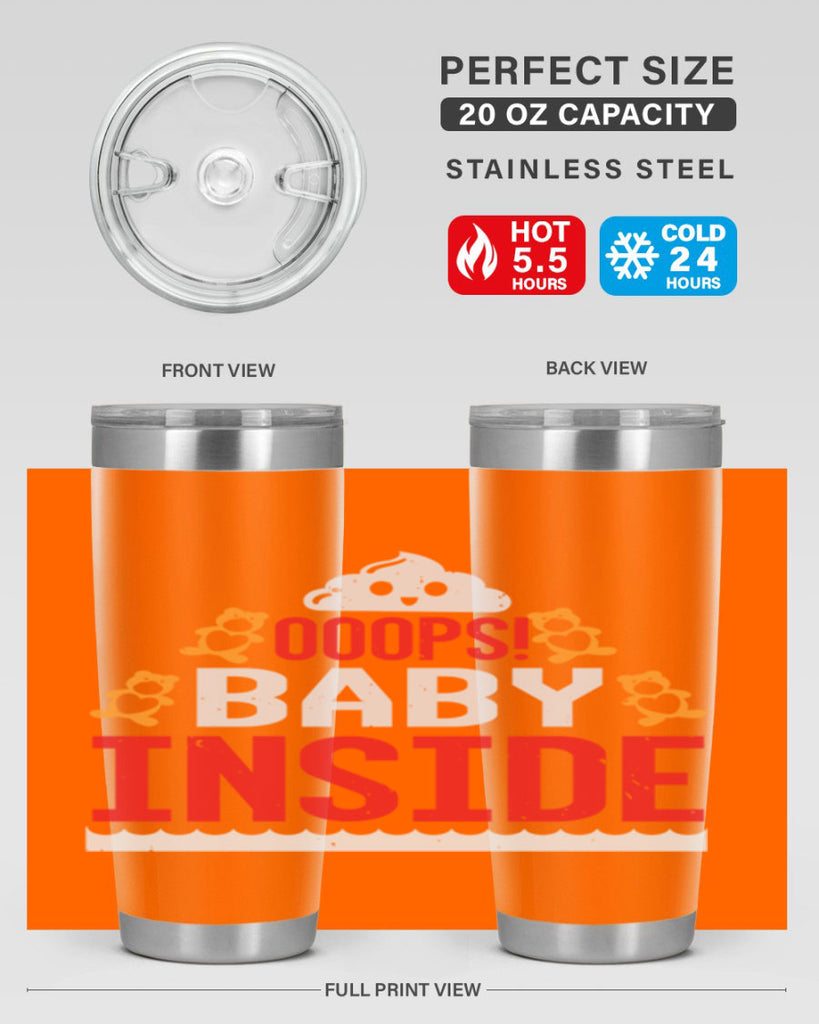 Ooops baby inside Style 24#- baby shower- tumbler