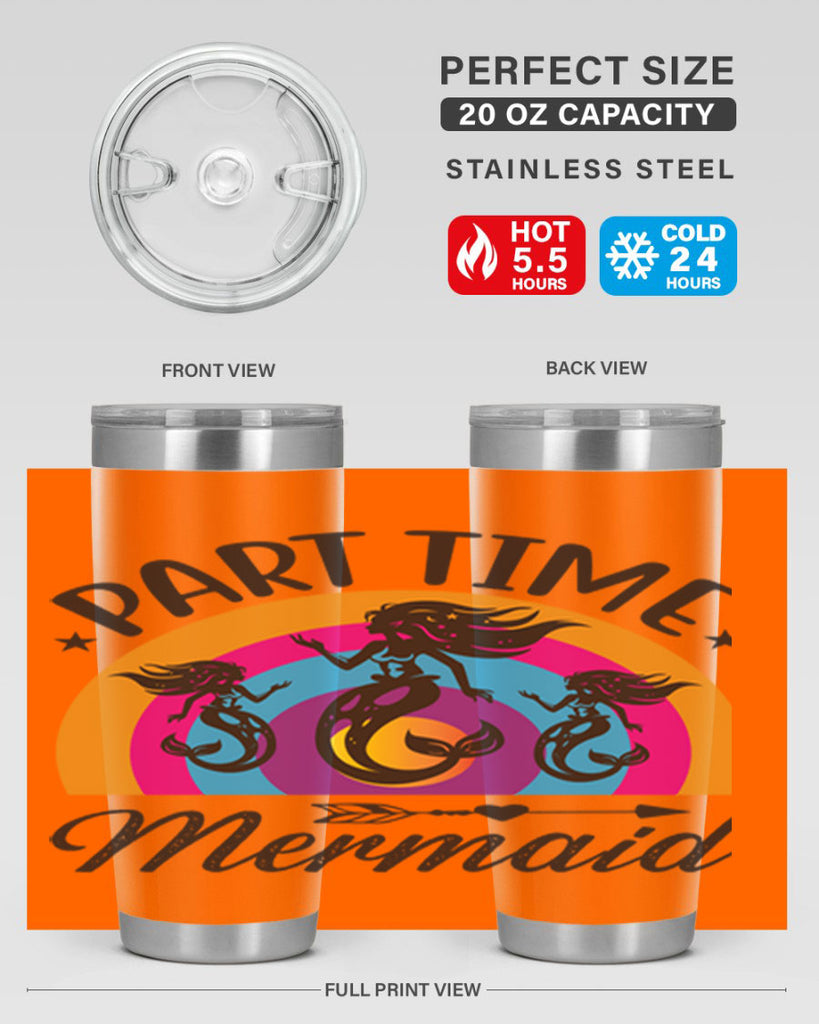 Part time mermaid 534#- mermaid- Tumbler