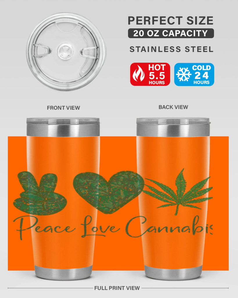 Peace Love Cannabis Sublimation 217#- marijuana- Tumbler