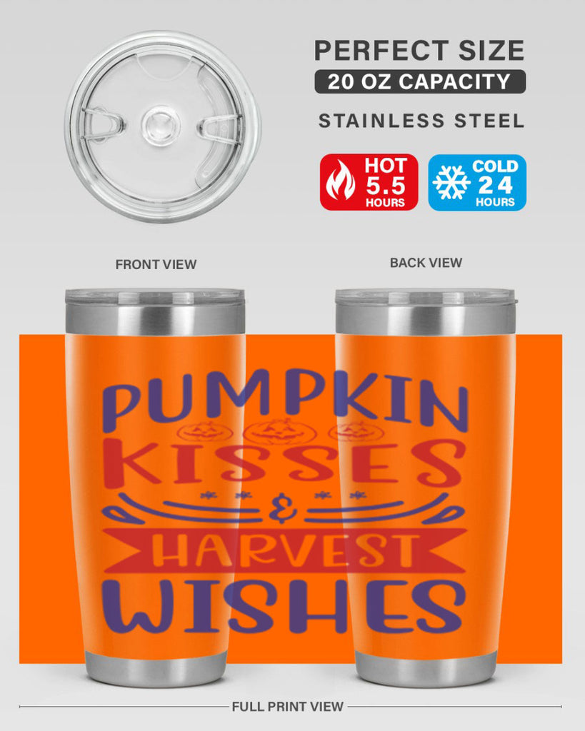Pumpkin Kisses Harvest Wishes 522#- fall- Tumbler