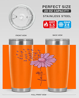 Purple Daisy Faith AlzheimerS Awareness 209#- alzheimers- Tumbler