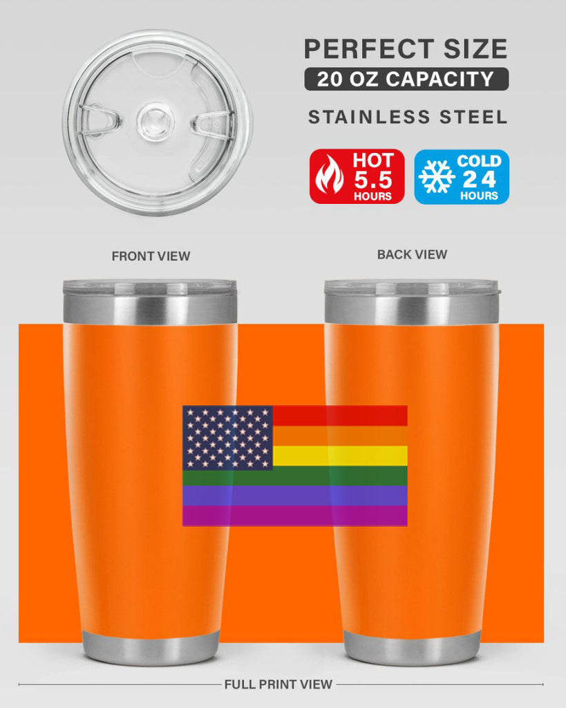 Rainbow american flag 11#- lgbt- Tumbler